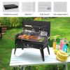 16.7x10x17.7in Portable Charcoal Grill Foldable BBQ Suitcase Grill Shelf For Outdoor Camping Picnics Garden Grilling