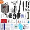 125Pcs Survival Kits Professional Emergency Survival Gear Tactical First Aid Kit Supplies for Outdoor Adventure Camping Hiking Hunting